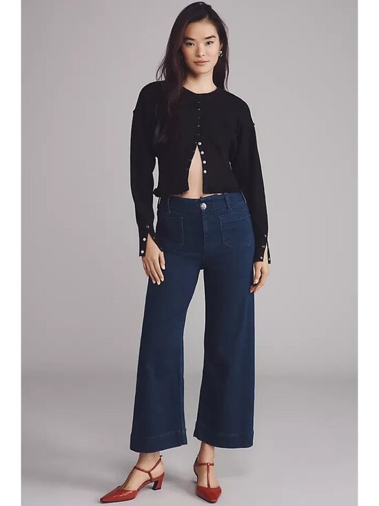 Maeve Denim - The Colette Crop High-Rise Wide-Leg Jeans by Maeve 33